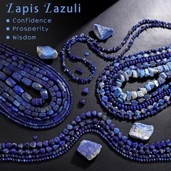 Natural Lapis Lazuli Healing Stone Bead Handmade Necklace Bracelet Bead Accessories For DIY Wisdom,Confidence,Prosperity Jewelry