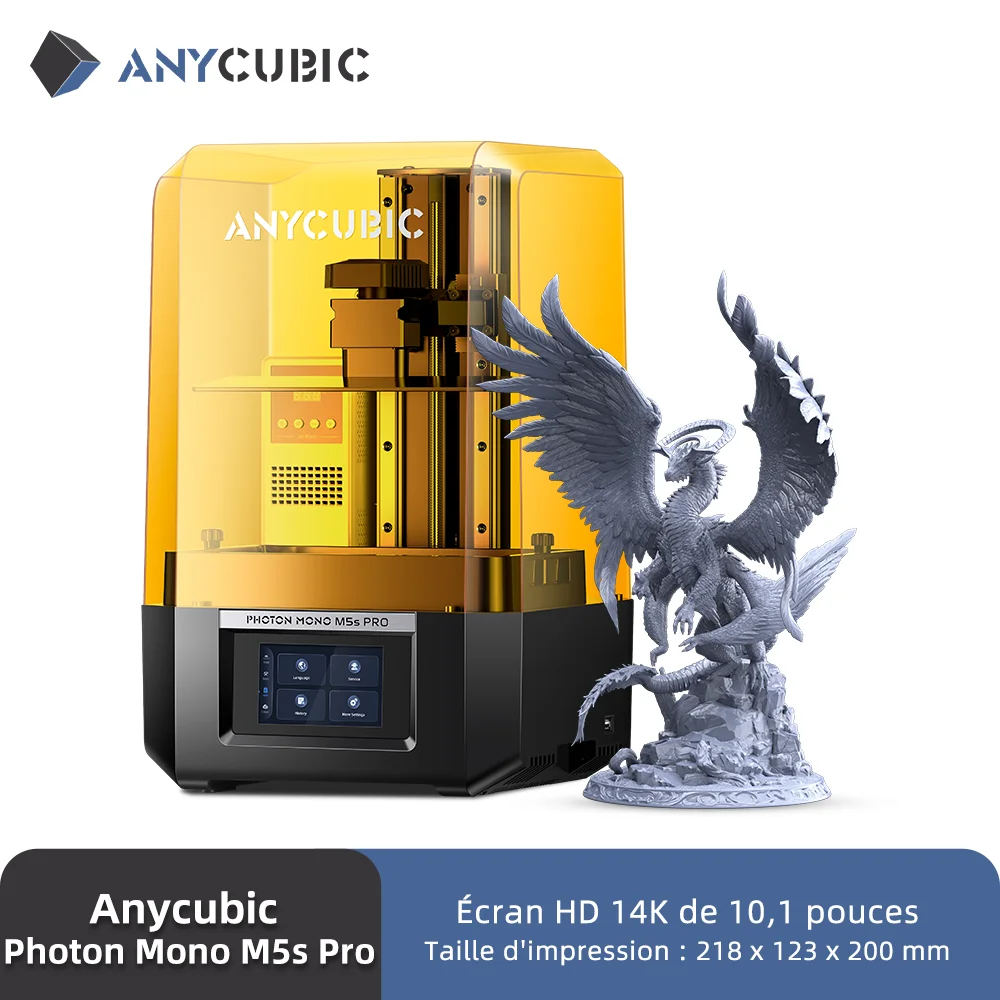 ANYCUBIC Photon Mono M5s Pro Imprimante 3D Mono MSLA 14K, 10.1 en effet, LCD, résine, vitesse jusqu'à 150mm, taille d'impression 223x127x200mm