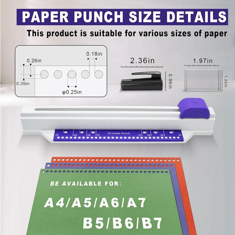 Imagem -06 - Mão Push Binding Machine30-hole Livro Binder Machine Casa Desktop Soco Vinculativo para a4 a5 a6 a7 B5-b7 Papel