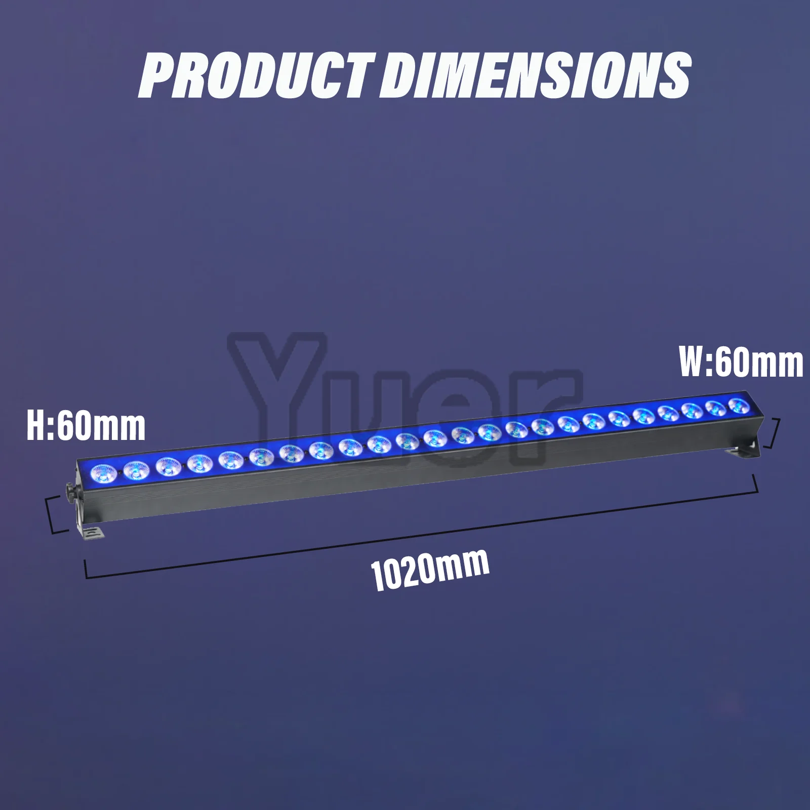 YUER AURA Bar 24x4W RGBW LED 4in1+96x0.2W RGB SMD 5050 LED 3in1 Lighting PIXEL Bar DMX/APP Control Wash Effect DMX For DJ Disco