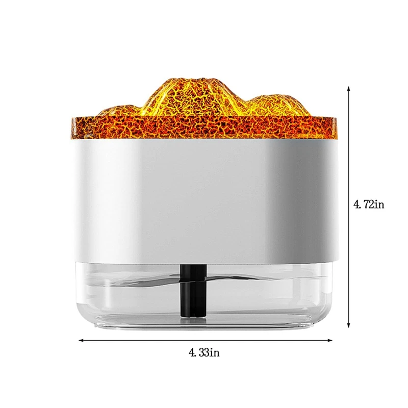 Flame Diffuser Aromatherapy Essential Oil Diffuser With Atmosphere Light 300Ml Cool Mist Humidifier For Home Office Durable