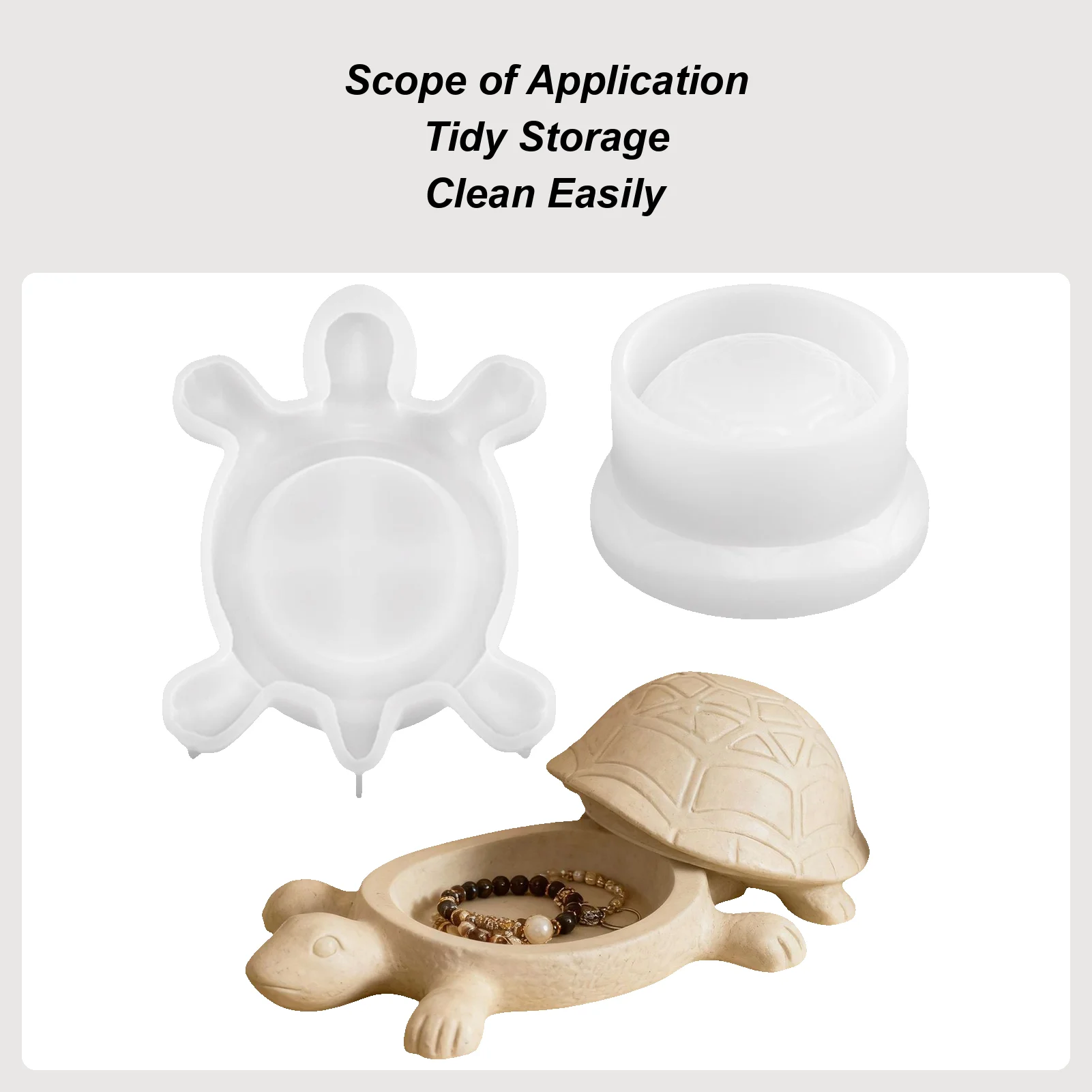 Jewelry Box Mold Turtle Epoxy Casting Art Craft Epoxy Resin Molds For Home Room Wedding Decoration Dinner Table Centerpiece
