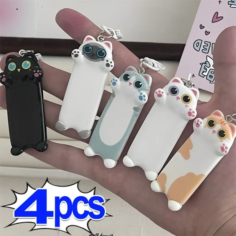 1/4pcs Cute Seeking A Hug Cat Keychains Kawaii Animal Cartoon Backpack Pendants Sweet Resin Car Keychain for Children's Gift