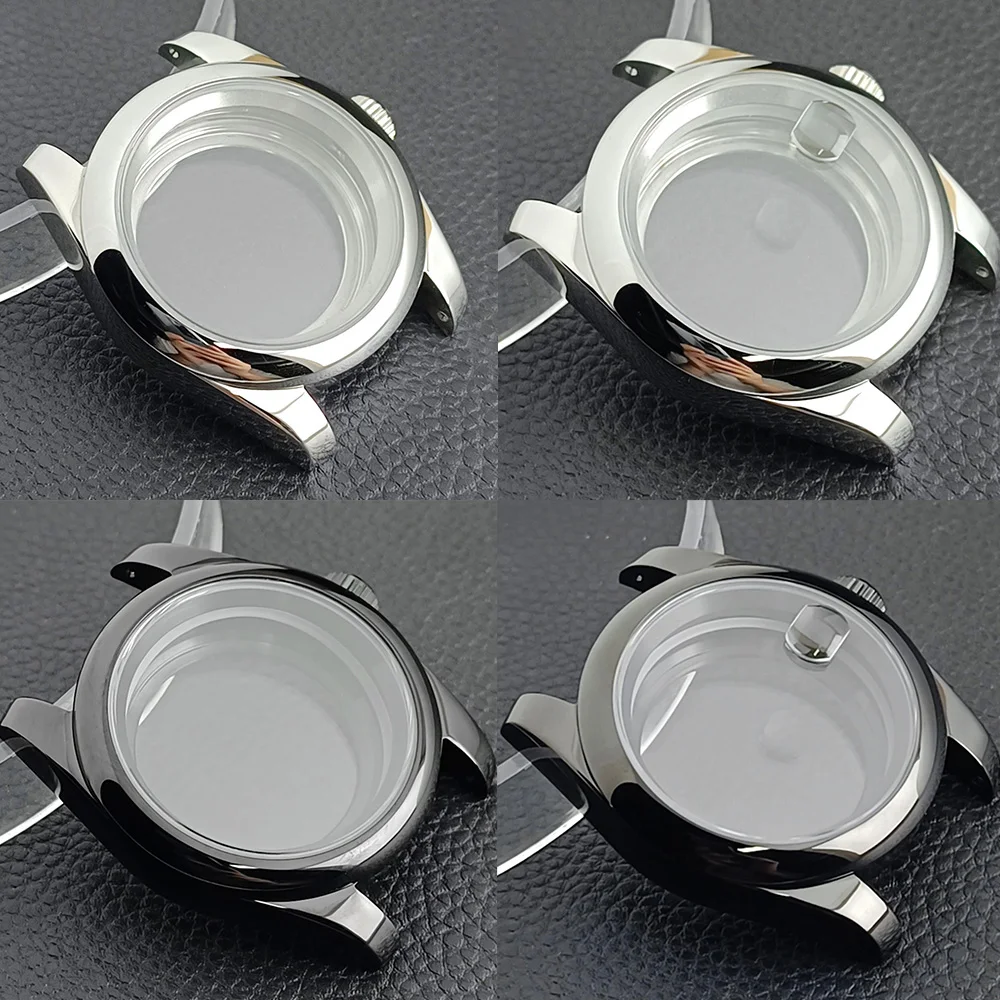 36mm/39mm Silver/Gold/Black Sapphire Glass Stainless Steel Watch Case Fit NH34 NH 35 NH36 NH70 Movement Watches Accessory