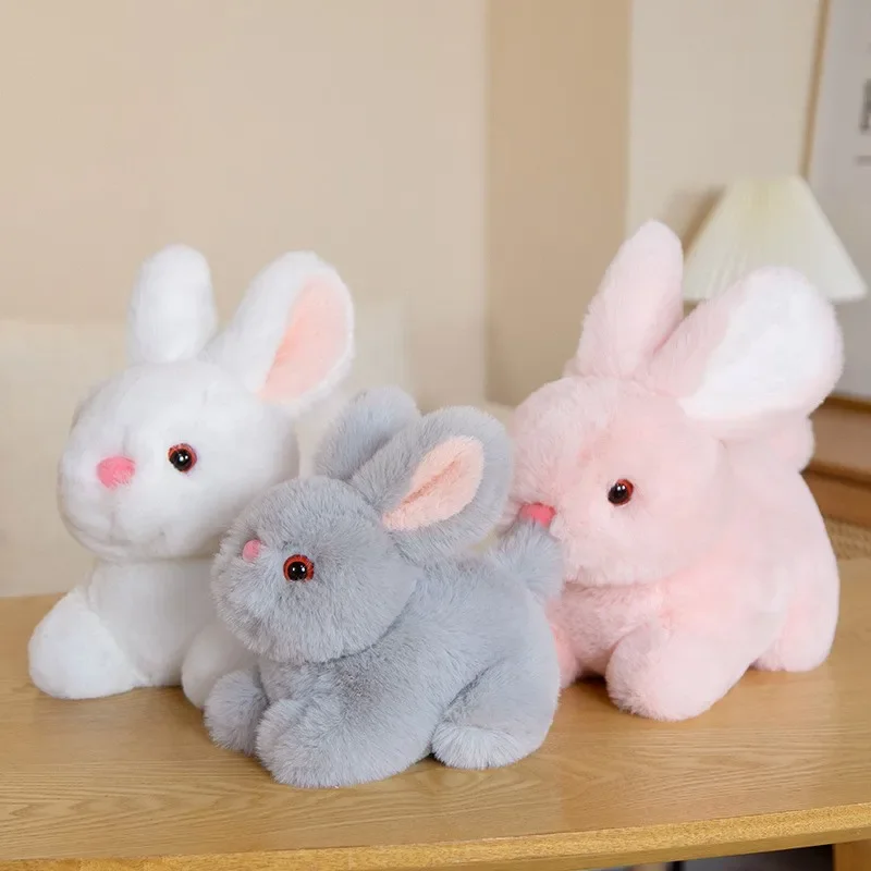 Juguetes de peluche de conejo esponjoso de dibujos animados para niños, lindos muñecos de peluche suaves, colgante, llavero de felpa, almohada,