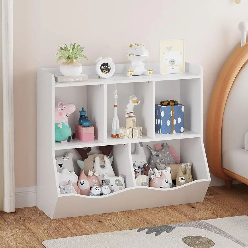 

Children Bookcase Kids Bookshelf Toy Storage With Cubby Organizer Cabinet Book Shelf Dollhouse Bookcase