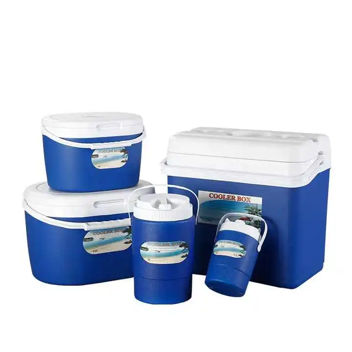 

1L 5L 13L 27L 60L 5-piece Set Portable Cooler Box PP Plastic Outdoor Camping Cooler Box Ice for Car and Home Waterproof