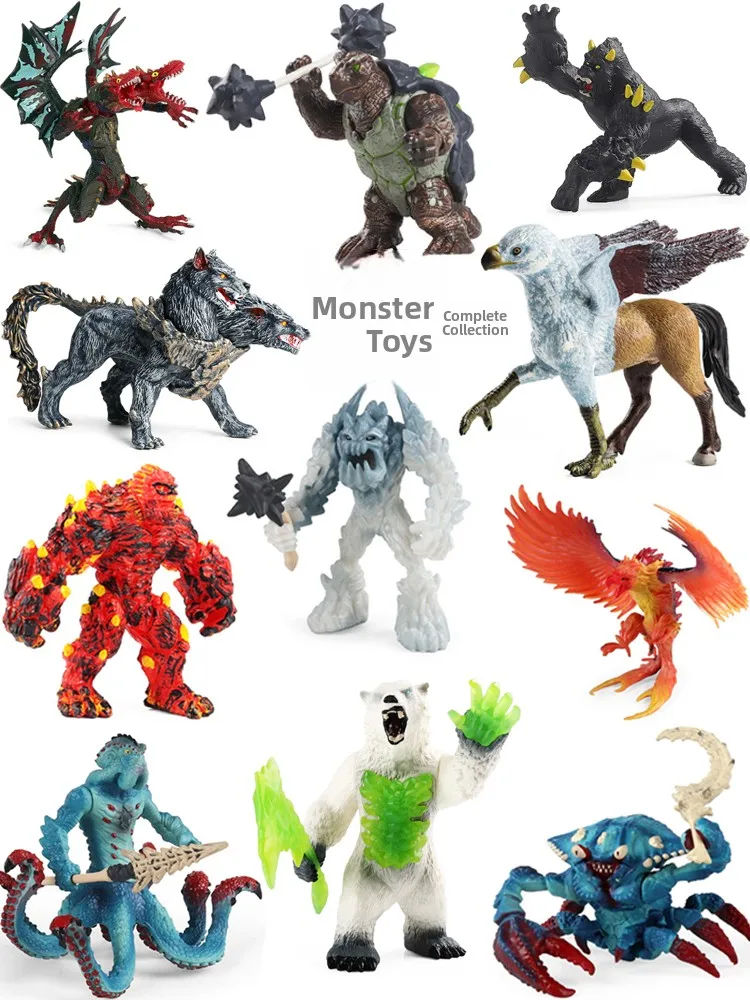 Monster Toy Collection Sea Monster Water Monster Doll Ice Devil  Wolf Man Ro Monster Skeleton Monster Figure Collectible