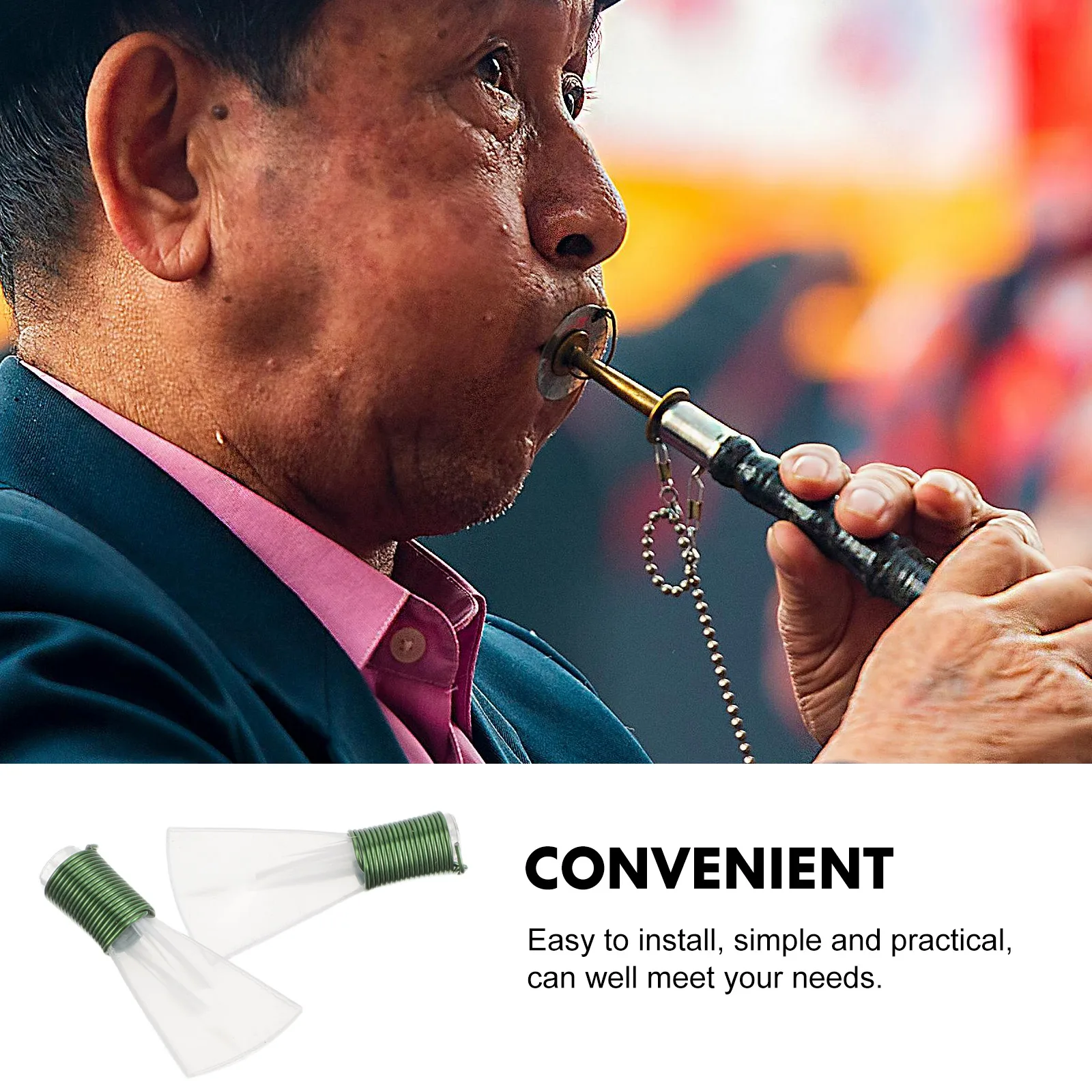 2 pçs suona bocal palhetas de plástico material resina grande som flauta oboé instrumento musical peças acessórios