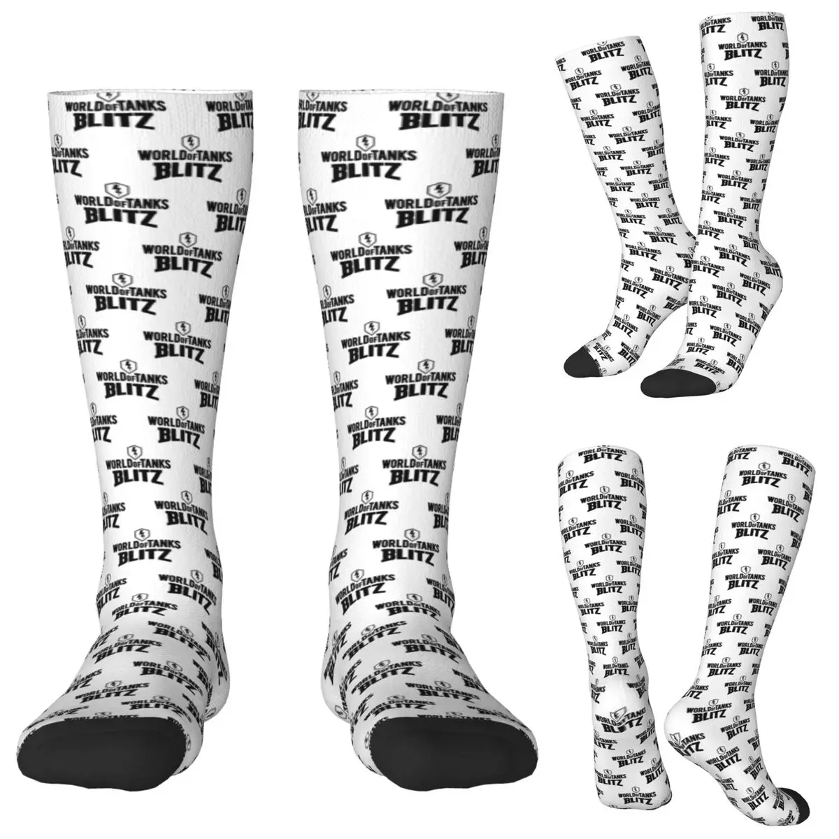 

Носки с логотипом World Of Tanks Blitz, чулки в стиле Харадзюку, всесезонные длинные носки, аксессуары для мужчин и женщин, подарок на день рождения