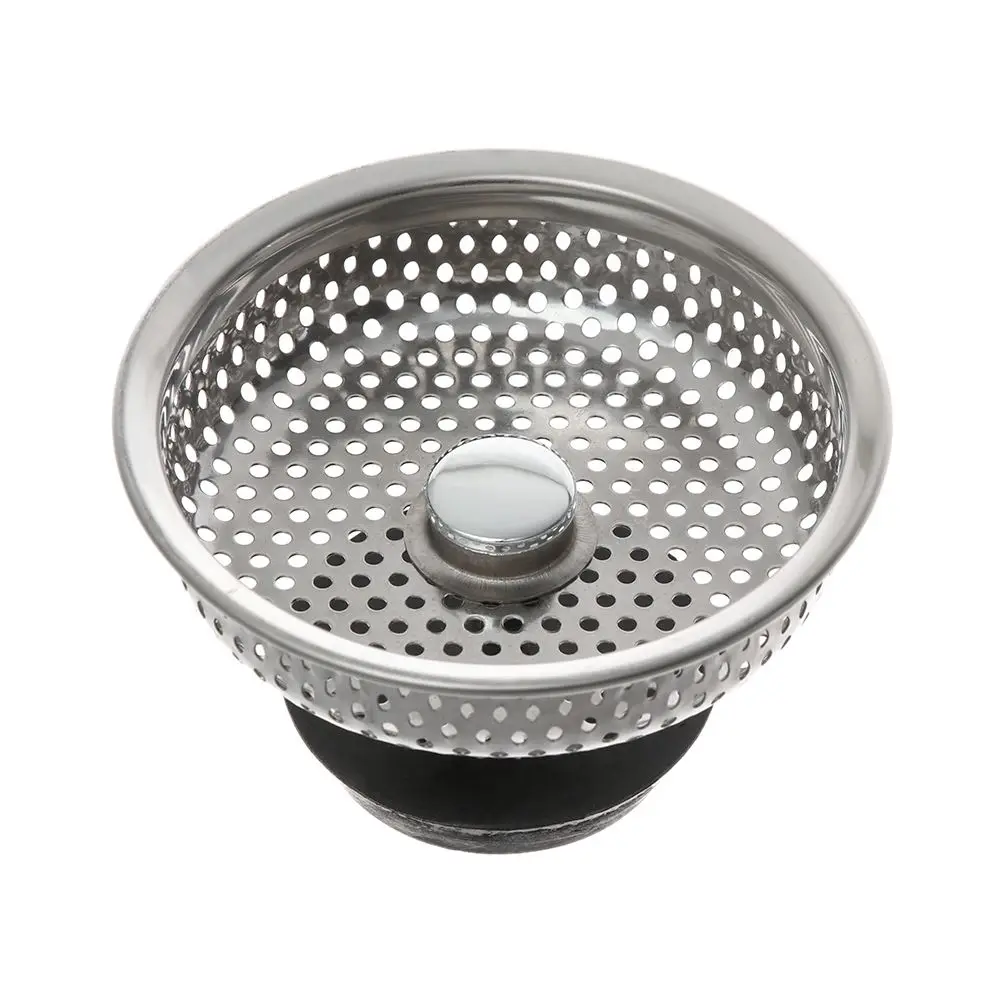 Kitchen Tool Home Waste Drainer Stainless Steel Cleaning Mesh Plug Filter Basket Sink Strainer Food Hair Stopper Colander