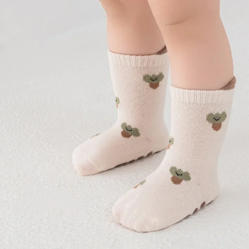 Cartoon Anti Slip Toddler Floor Socks 0-5T Spring Autumn Soft Breathable Walking Sport Socks Baby Socks For Girls Boys