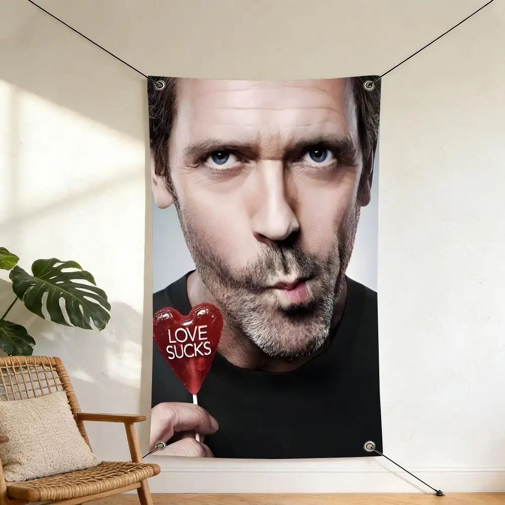 House Classic Medical TV Drama Flags Tapestry Polyester Digital Printing Banner For Garage Wall Art Out Door Decoration