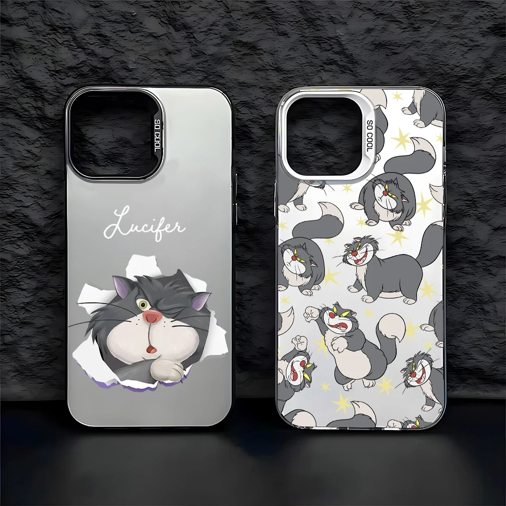 Disneies Lucifer Cat Case for Samsung Galaxy S24 S23 S22 S21 S20 Note20 Ultra Plus FE M31 4G 5G Matte Shockproof Back Cover Gift