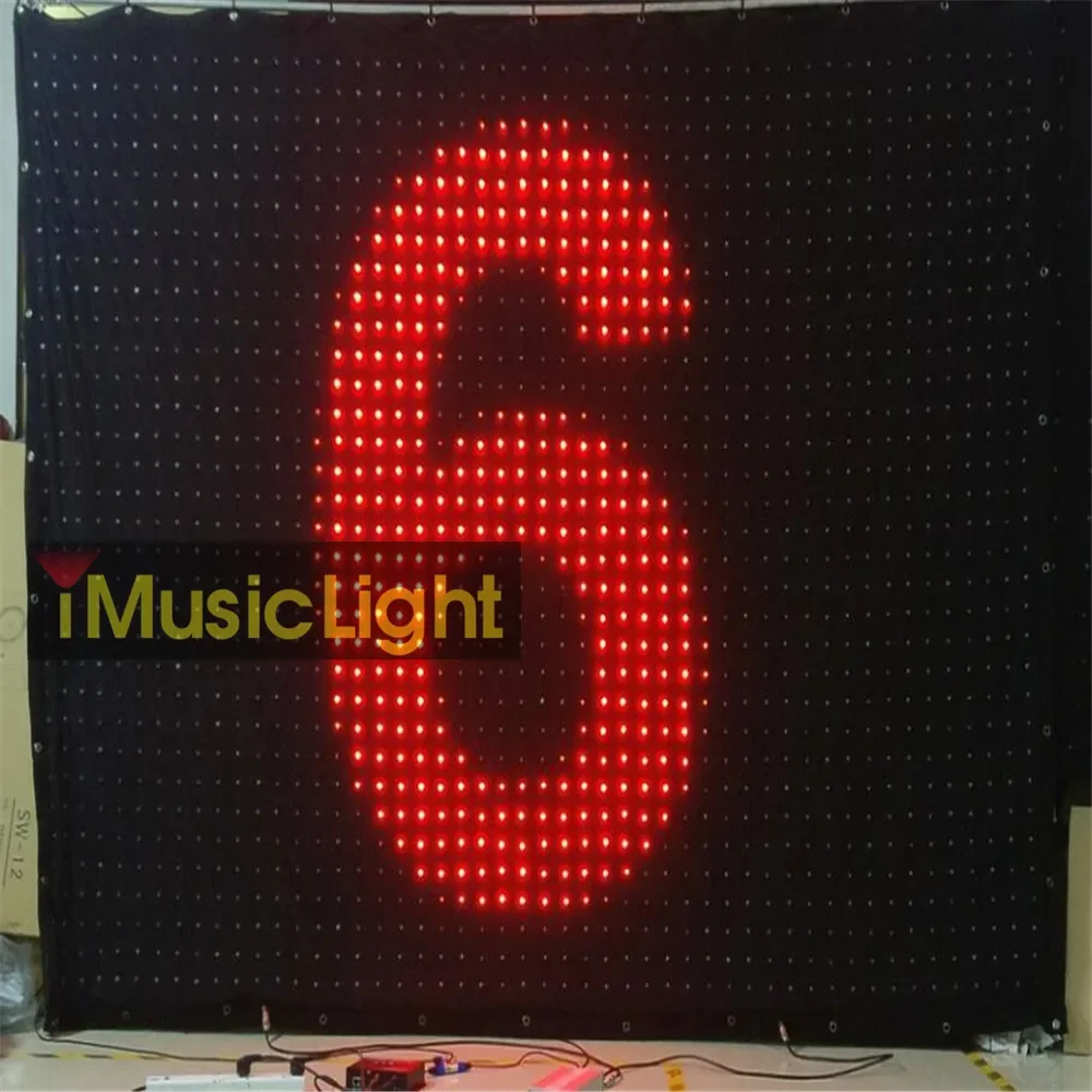 DJ Vision 2MX3M LED Video Curtain Flexible DJ Lighting Cloth with Phone Control Box - 3-in-1 LED Screen for Parties And Events