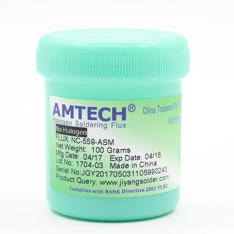 100% AMTECH-NC-559-100g pasta de fluxo de asma blei freies löten flux nadeln bga schweißen häufig verwendet auf solda 559 solda de fluxo