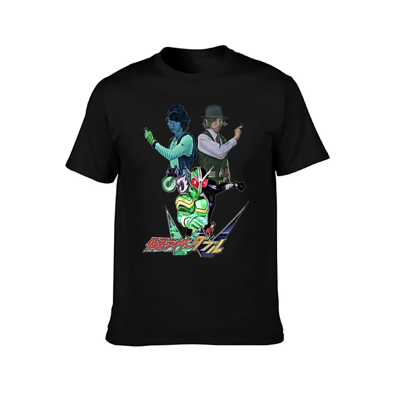 Kamen Rider W Double Hard Boiled T-Shirt, Summer Casual Cotton Tee, Oversized Streetwear Tops, Vintage Graphic Print