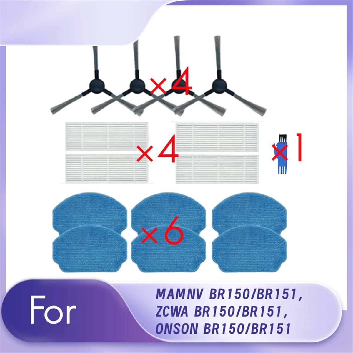 

Hot sale 15 Pcs for BR150/BR151, BR150/BR151, BR150/BR151 Vacuum Cleaner Accessories Replacement Kits