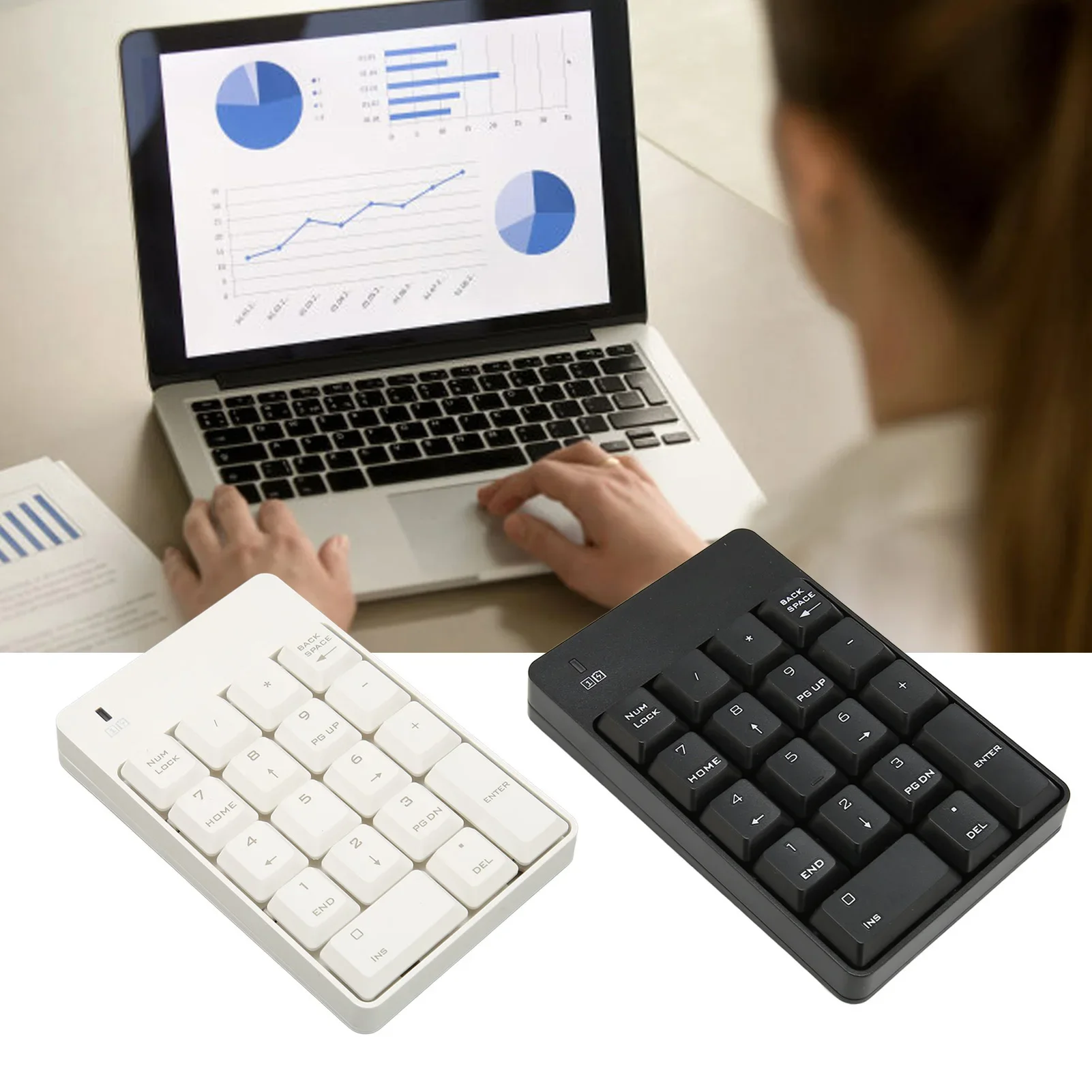 Number Keypad Numeric Keypad SK 51AG 2.4G Wireless 18 Keys Soft Press Touch USB Number Pad for Home Work  18key Number Pad