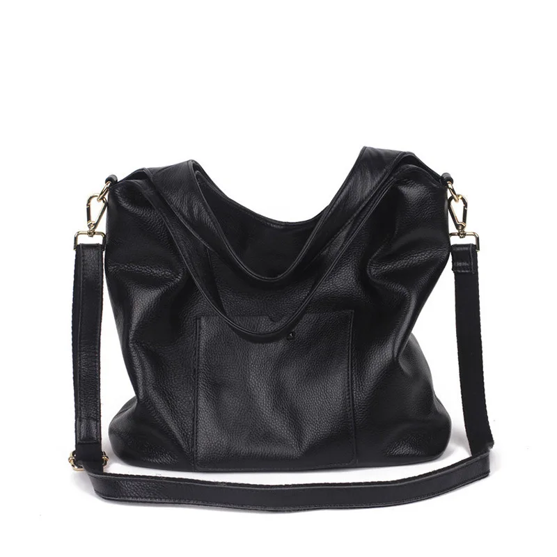 

Tote Women's Bag Leather Genuine Shoulder Crossbody Y2k New Head Layer Cowhide Bucket Versatile Underarm Large Capacity Retro