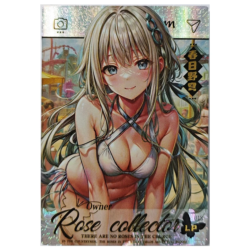 Anime Goddess Story Rare Limited LP Refraction Game Collectible Card Amber Isla Fischl Hoshino Ai Zabawki dla chłopców Prezent urodzinowy