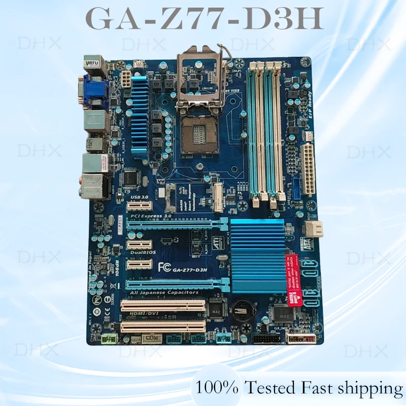 LGA 1155 DDR3 For Gigabyte GA-Z77-D3H Motherboard GA-Z77 Mainboard USB3.0 32GB ATX 100% Tested Fully Work be shipp quickly DH