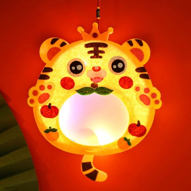 Cute DIY Cartoon Animals Lantern Children Felt Handcrafts New Year Mid-Autumn Spring Festival Stereo Festival Lantern Kids Gifts