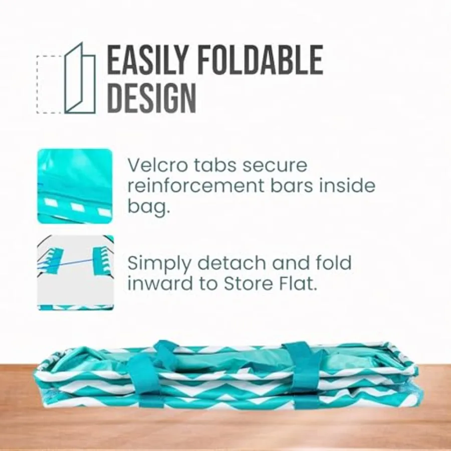 Extra Large Utility Tote Bag - Oversized Collapsible Reusable Wire Frame Rectangular Canvas Basket With Two Exterior Pockets Fo view 6