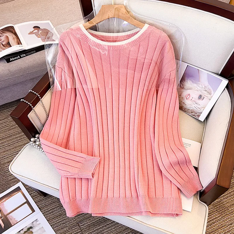 100/150/175kg Large Size Women Clothing Women Bust 150/160cm Loose Pullovers Thickened Knitted Sweaters 6XL 7XL Sueters De Mujer