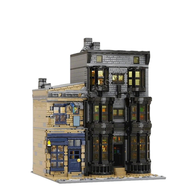 3664 PCS Construction Diagon Alley MOC Customize Modular Building Block Popular Brick Creative Design DIY Boys Toy Birthday Gift