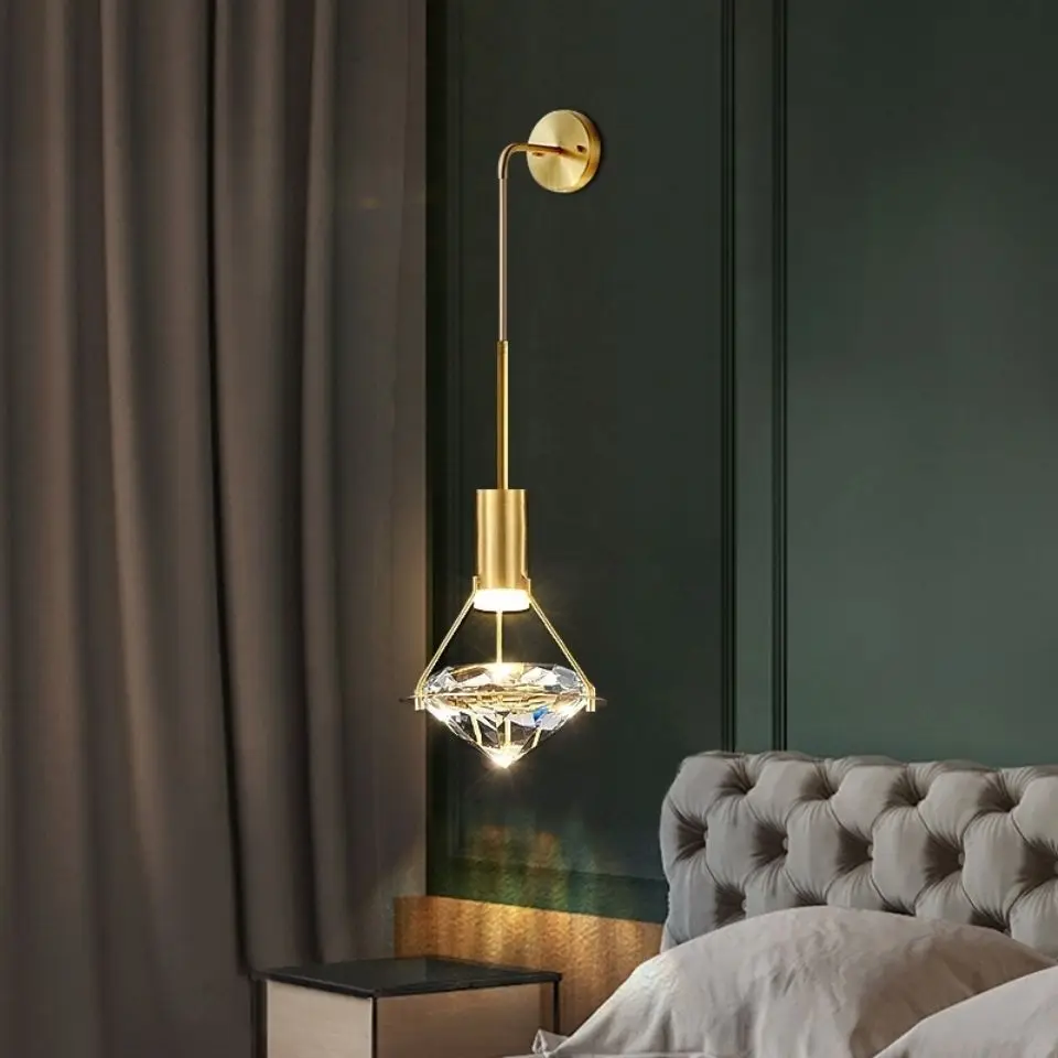 

Modern Diamond Crystal Wall Lamp Luxury LED GU10 Hanging Ceiling Restaurant Hotel Office Living Room Bedside Decor Chandelier