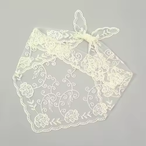 Elegant Lace Scarf Hollow Out Embroidery Foulard Bandana Solid Color Triangular Scarf Thin Vintage HandkerChiefs for Hair Woman - Image 18