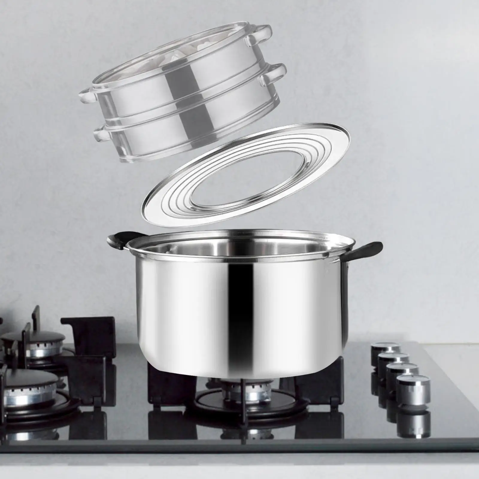 

Steaming Ring for Steamers for Dim Sum Dumpling Stuffed Bun over Stir Frying Pan for Home Kitchen Round Insert Steamer Ring Rack