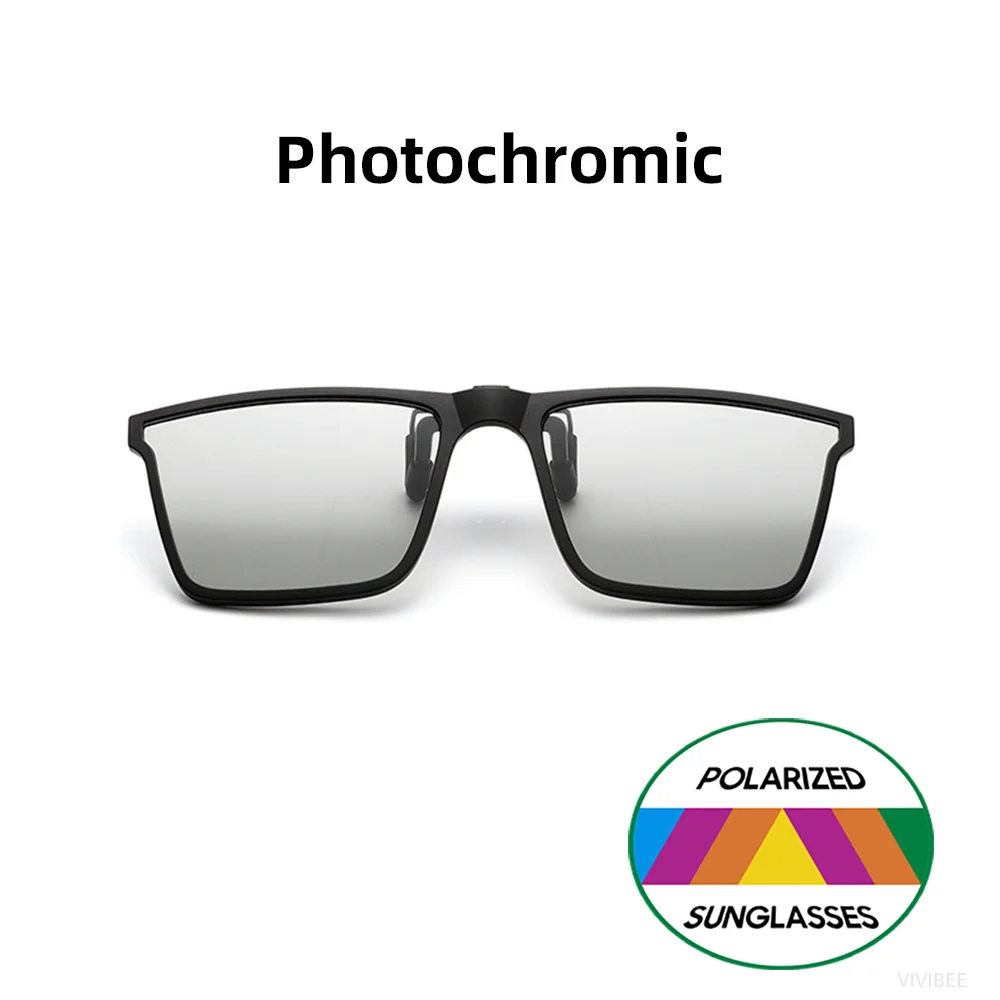 VIVIBEE Quadratische, hochklappbare Sonnenbrille zum Aufstecken, polarisierter Spiegel, blaue Fahrbrille, grau, UV400, photochrome Nachtsicht-Clips – Detail 10