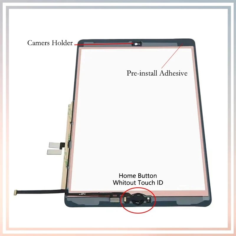 For Ipad 7th 8th 9th Digitizer Touch Screen Panel Touch Display Digitizer For Ipad7 Ipad8 Ipad9 Touch Screen Home Button Bezel