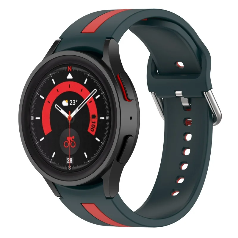 

For Samsung Galaxy watch5 pro 4 Latest Fashion Stripes Style Double Colors Sport Replacement Wrist Watch Bands