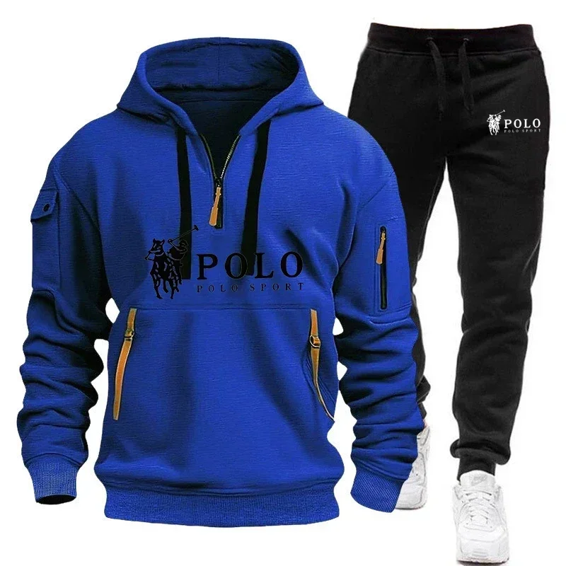 2026 Herbst/Winter Neues Herren-Freizeitset Modisches Outdoor-Wander-Outfit Winddichter Warmer Herren-Hoodie und Hose Zweiteiliges Set – Detail 10