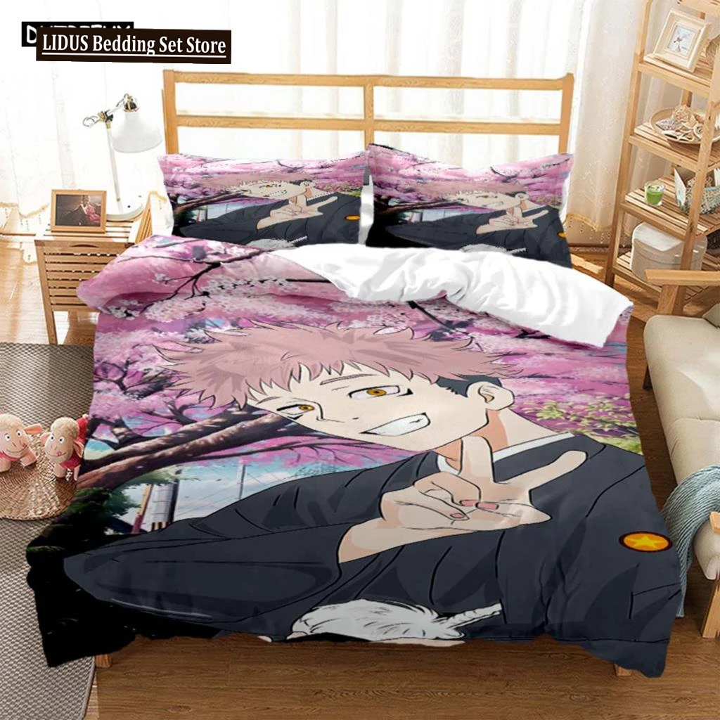 Jujutsu Kaisen Digital Print Polyester Bedding Set Covers Boys Duvet Cover Set For Teens Bedding Set