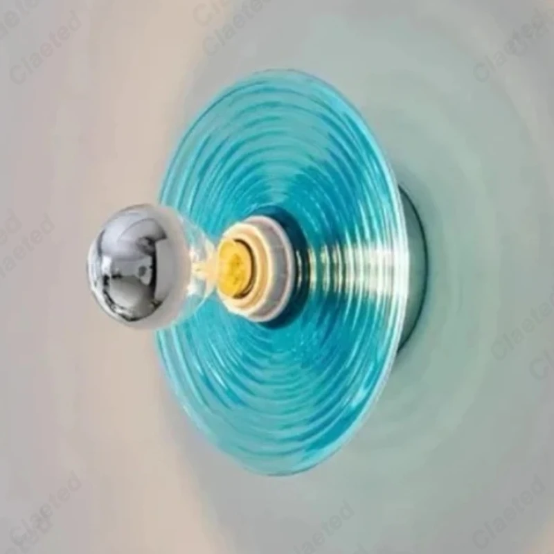Water Ripple Glass Wall Lamp Retro Bauhaus Style Lighting for Bedroom Corridor Vintage Home Decor Indoor Ceiling Light Fixture