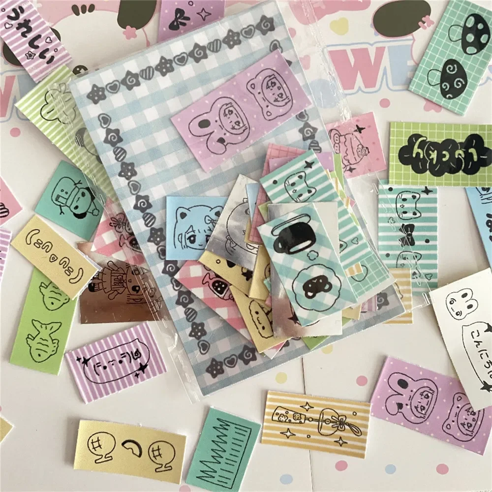 30pcs Steve about Cartoon Cute Label Machine Sticker Journal Phone Case Scrapbooking Decoration Small Stickers