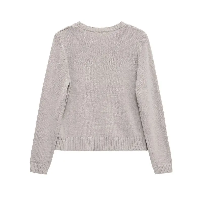 2025 automne nouveauté femmes trajet basique Sle Long Sve rond Ne tricoté pull polyvalent Faionable fille tricots