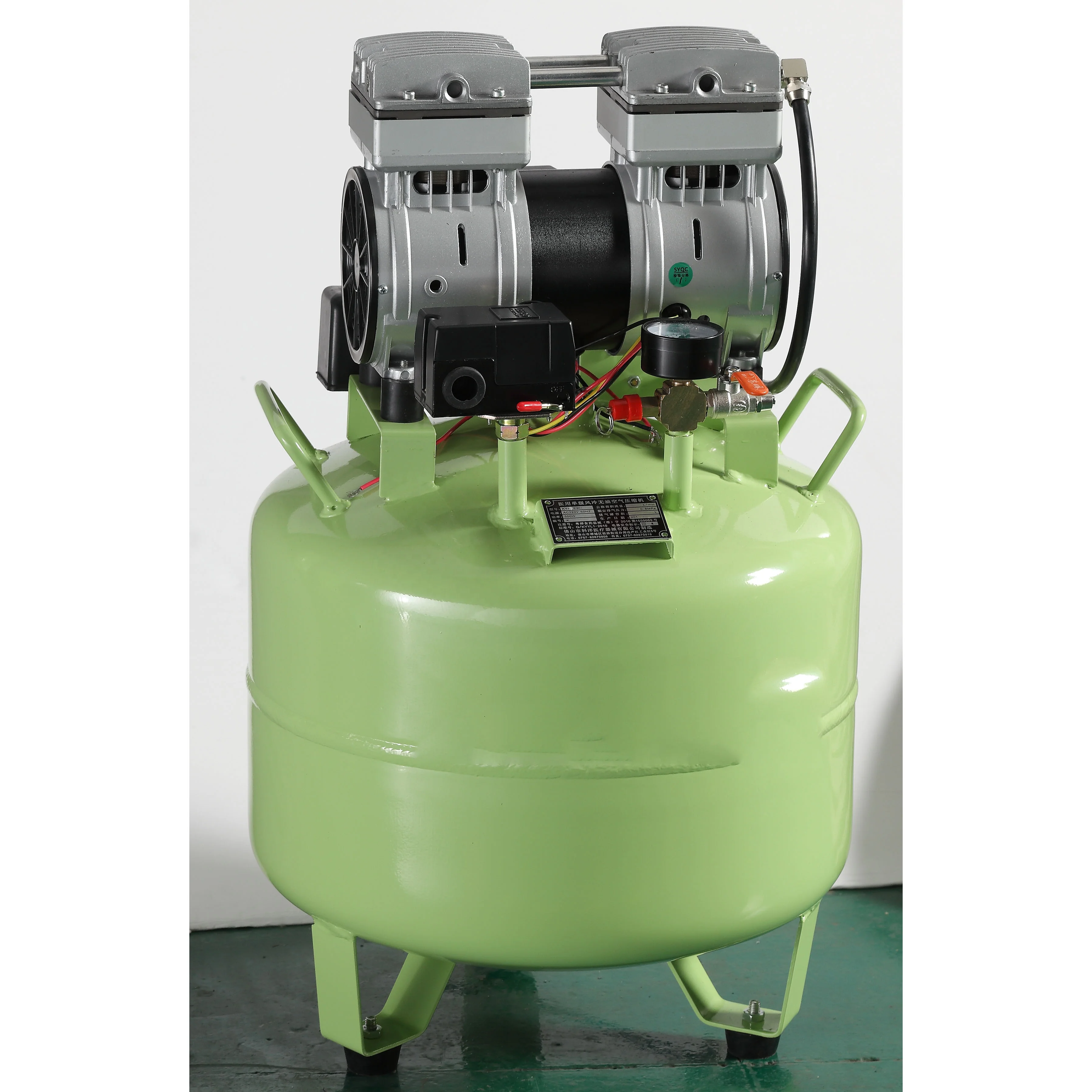 New One Driving One 32L Medical Noiseless Oilless den tal Air Compressor kq