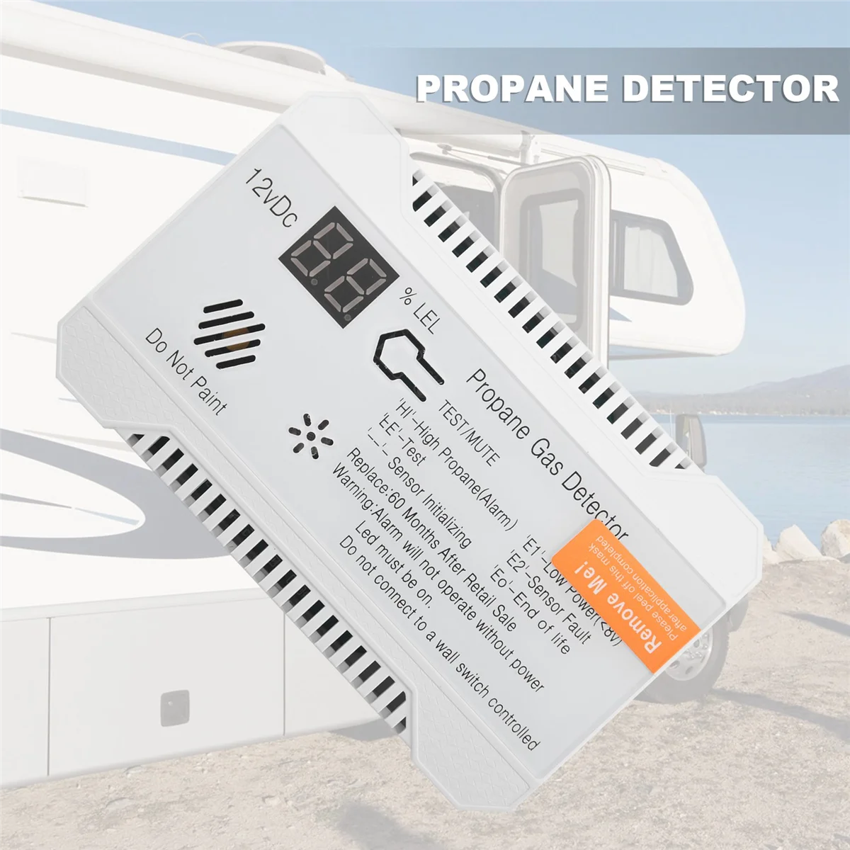 Propane Detector 12V LPG Natural Gas Sensor Leak Alarm 85DB Siren for Car RV Home Digital Propane Tester Meter(White) image 5