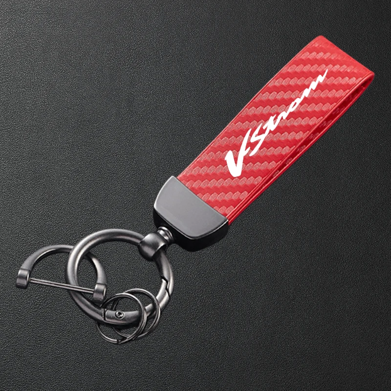 For Suzuki V-Strom DL1050 DL1000 DL800 DL650 DL250 VStrom Accessories Carbon Fiber Textured Leather Keychain Motorcycle Keyring