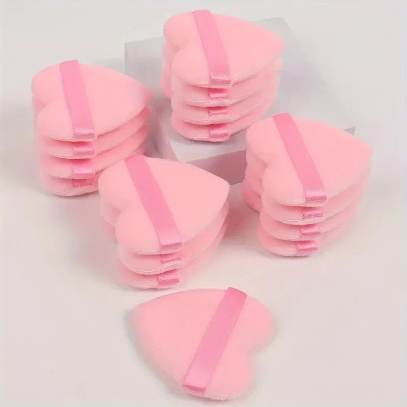 Flocking Powder Puff Love Shape Powder Powder Powder Makeup Cotton Hand Hook Skin Friendly Soft Short Plush Honey Puff