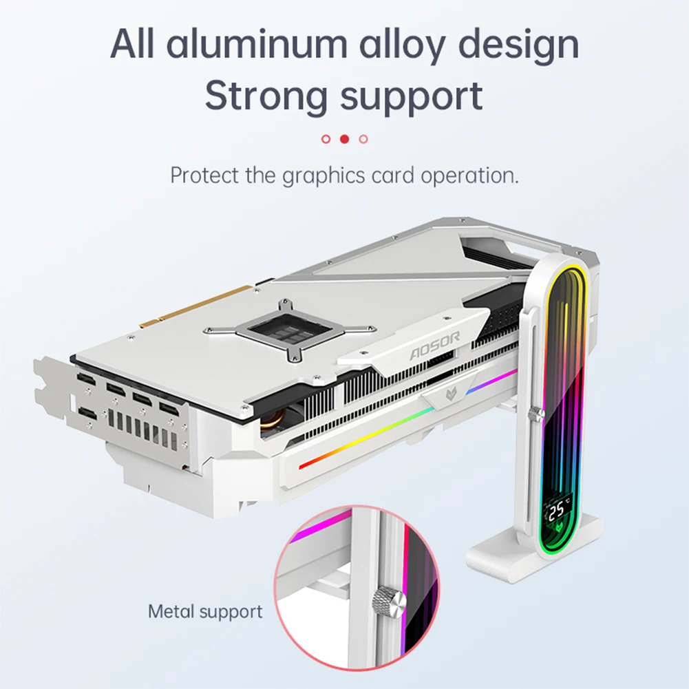 Coolmoon Grafikkarte GPU-Halter 5V 3pin Argb Grafikkarten halterung Desktop-Computer gehäuse GPU Wasser kühlung Kit Support Stand