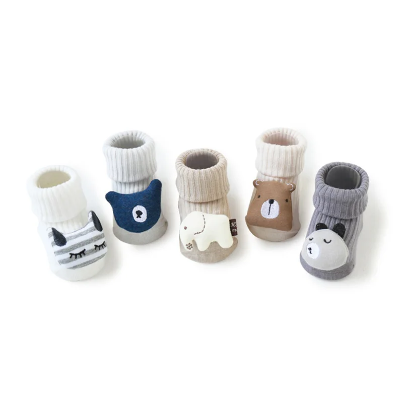 Baby Non Slip Grip Socks Cotton Breathable animal Infant Toe Socks Autumn Winter Floor Casual Walk Socks Funny Toddler Gift