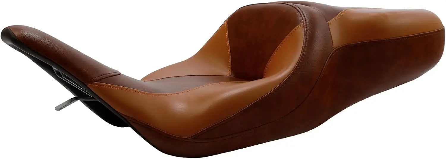 Driver & Passenger Seat Cushion Fit For Harley Touring Electra Glide Ultra Classic Standard FLHTC 1997-2007 Brown+Coffee