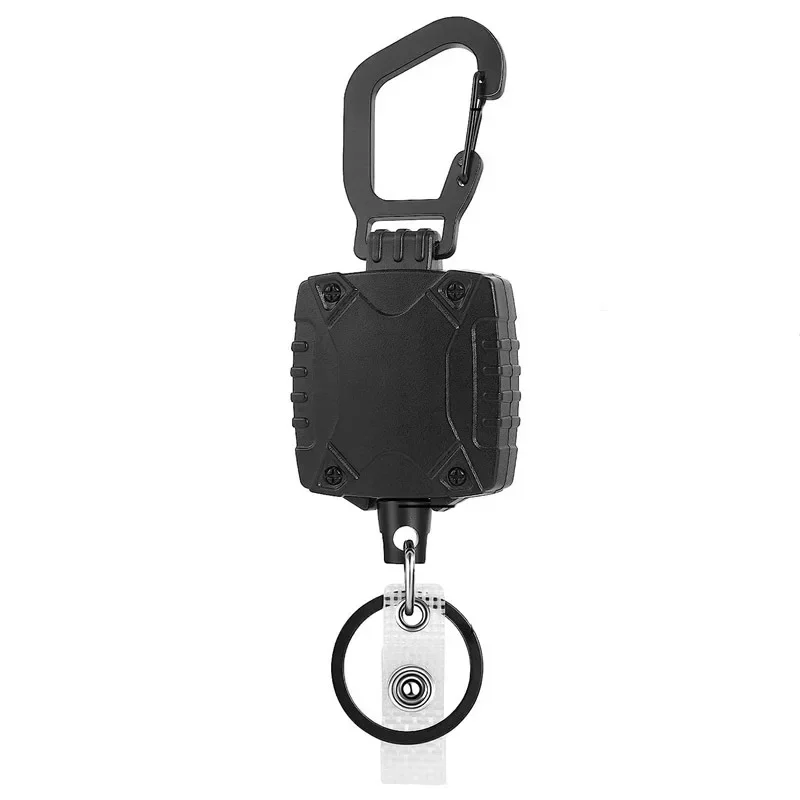 Imagem -06 - Transparente Vertical Dual Card Holder Heavy Duty Outdoor Keychain Gancho id Badge Cordão Preto Porta Credencial Buckle