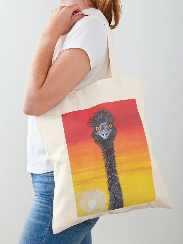 Sunset Emu Tote Bag custom tote bag Canvas bag canvas bags shopping